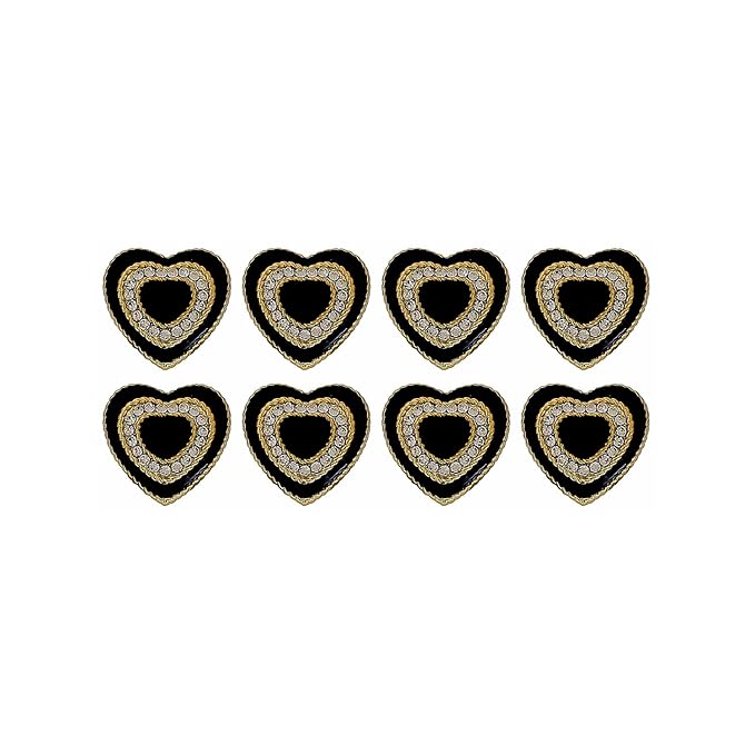 Red Heart Buttons with Silver Accents