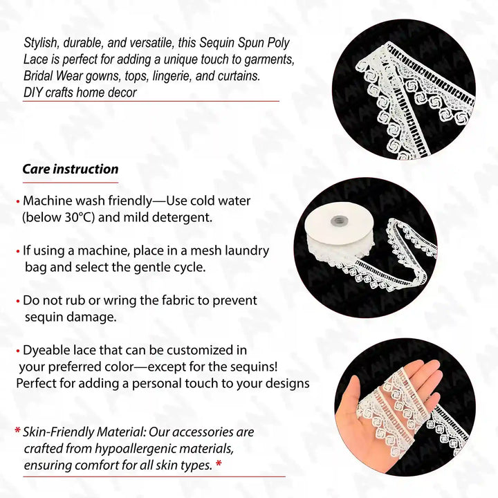 Twisted Rose flower Lace Trim | 2 meter