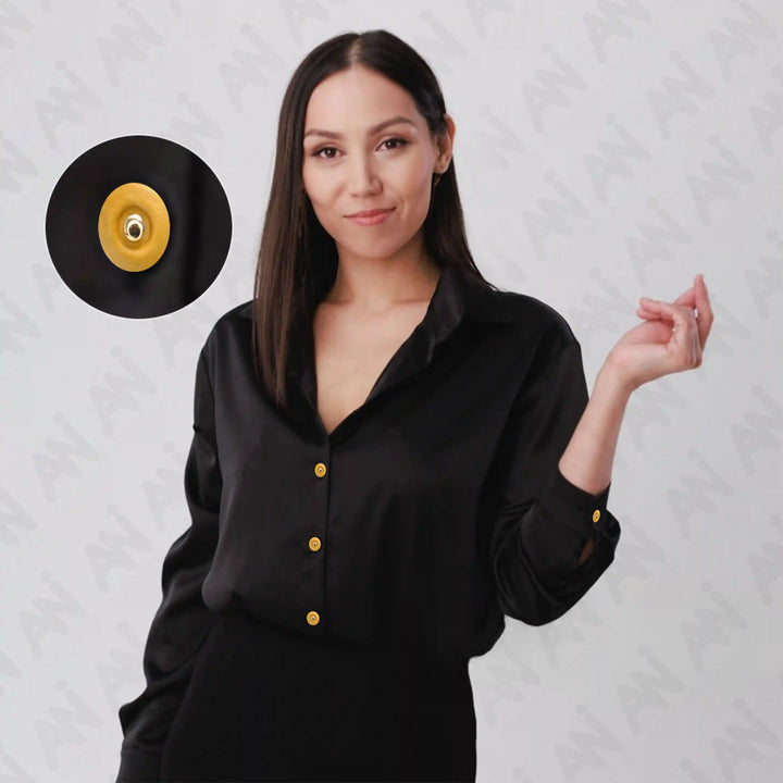 Ebony Stripe Wooden Button | 10mm