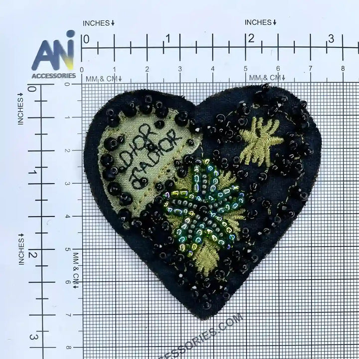 Beaded Heart Style Patch