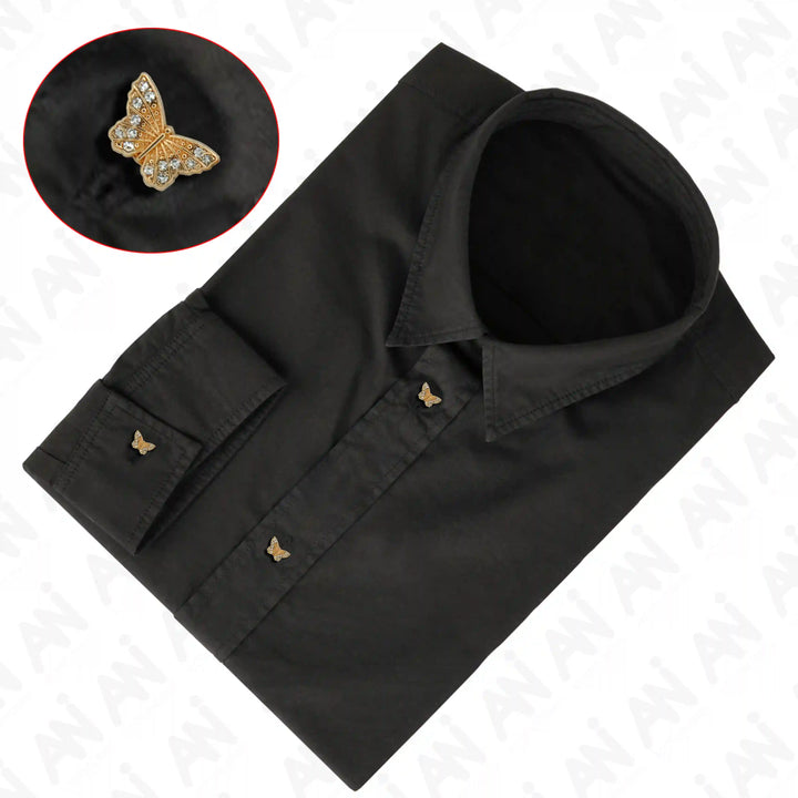 Butterfly shirt metal buttons