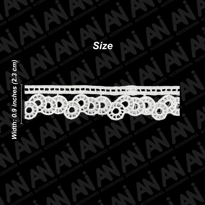 Scalloped Round Medallion Lace Trim | 2 meter