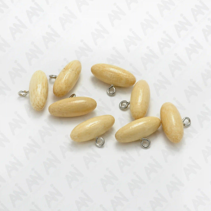 Light Wood Oval Buttons | 20mm×8mm