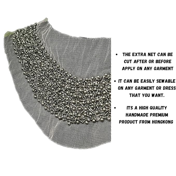 Beaded Style Silver Boat Neckline