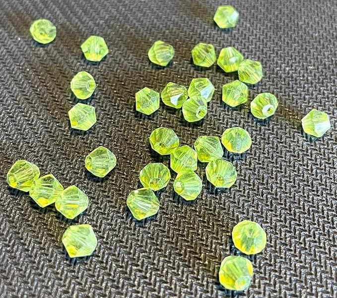 Deep Green Bicone Shape Glass Beads
