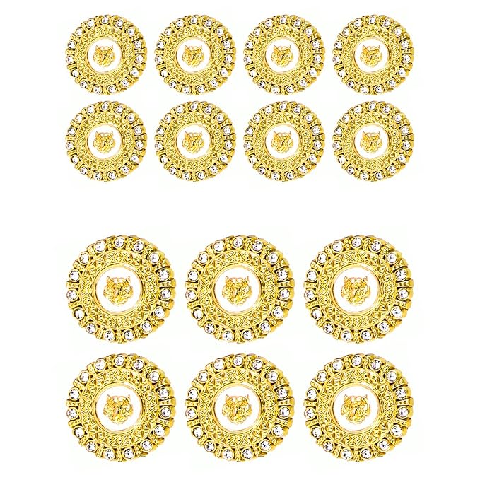 Diamond-Encrusted Lion Metal Buttons