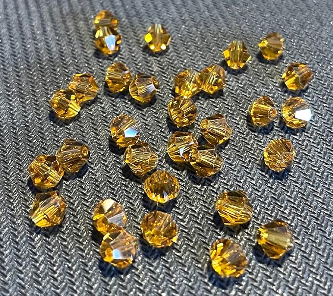 Deep Yellow Bicone Glass Beads