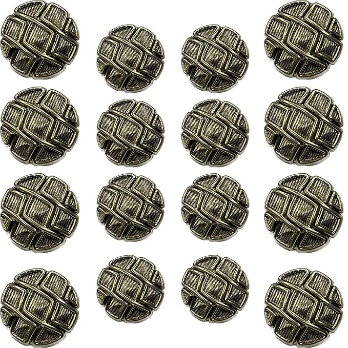 Metallic Maze Design Metal Buttons