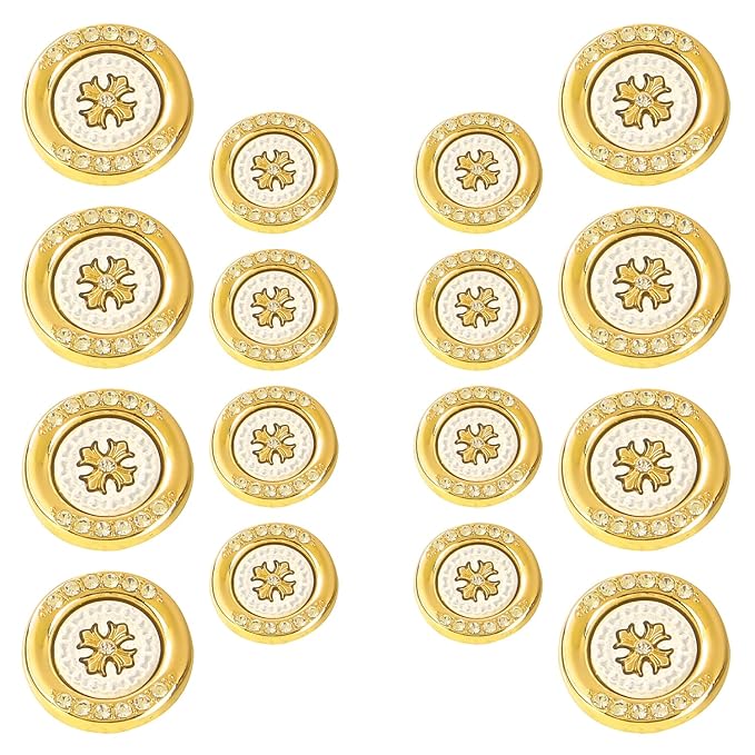 Diamond surrounded cross design buttons