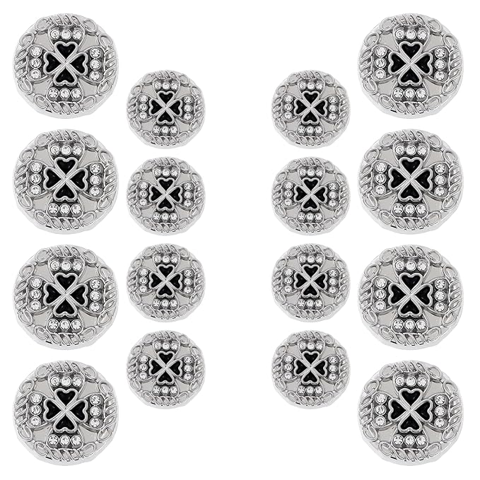 Gold Diamond Buttons with Clover Design