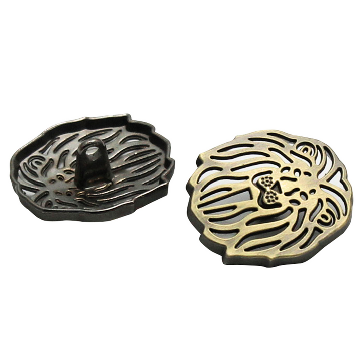 Laser Cut Lion Metal Buttons