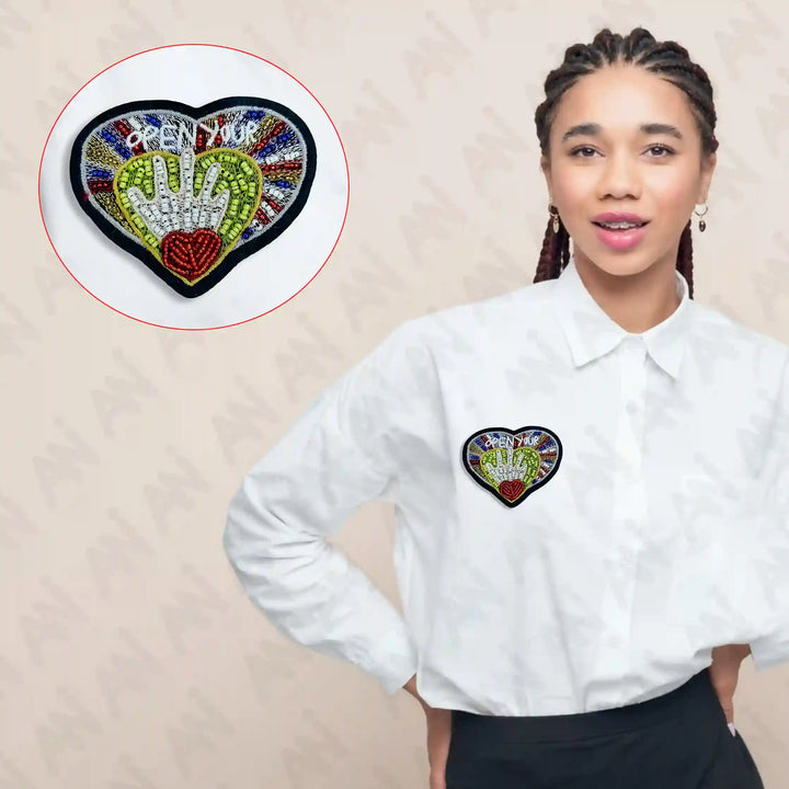 Hand and Heart Applique Patch