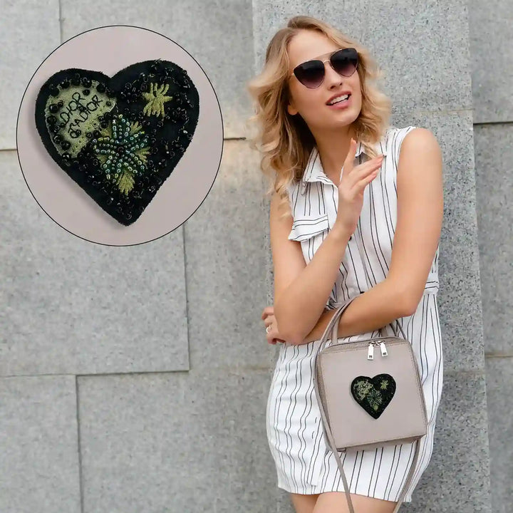 Beaded Heart Style Patch