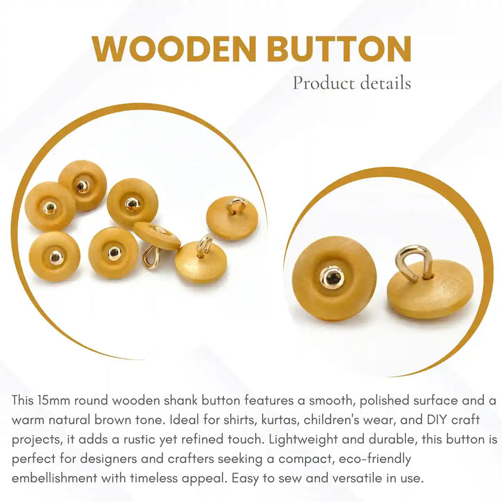 Ebony Stripe Wooden Button | 10mm