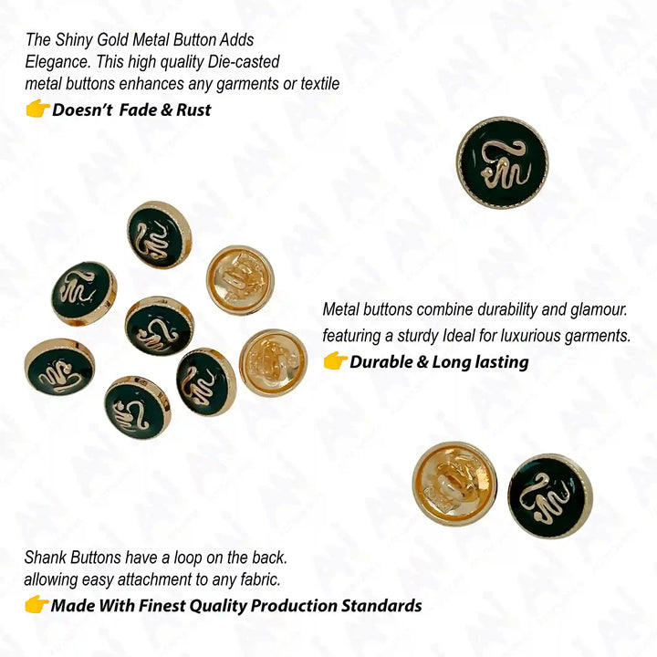 Cursive Monogram 10mm Shirt Button