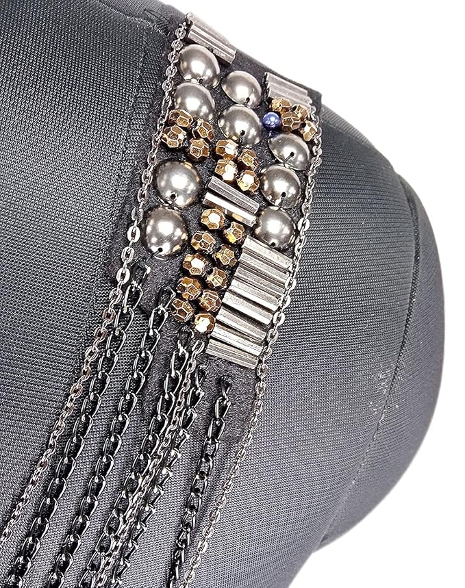 Black and Silver Shoulder Epaulette Chain