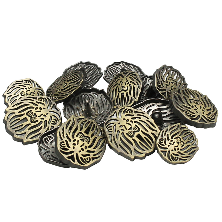 Laser Cut Lion Metal Buttons