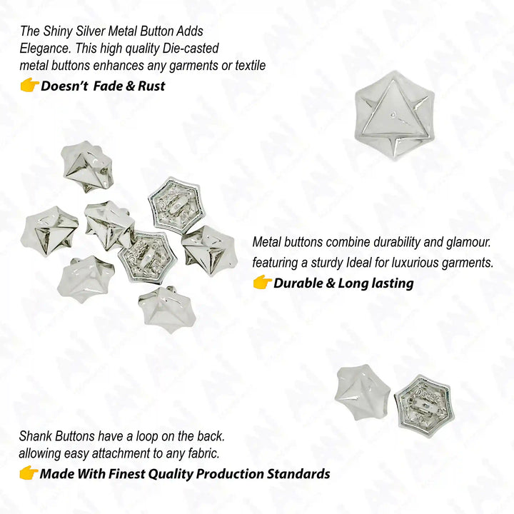 Tri-Dodeca Style Shirt 10mm Metal Buttons