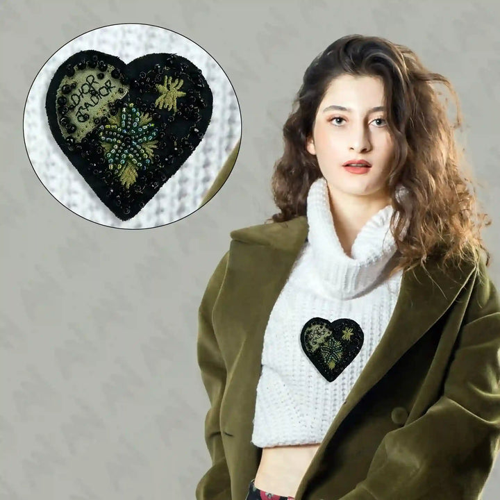 Beaded Heart Style Patch