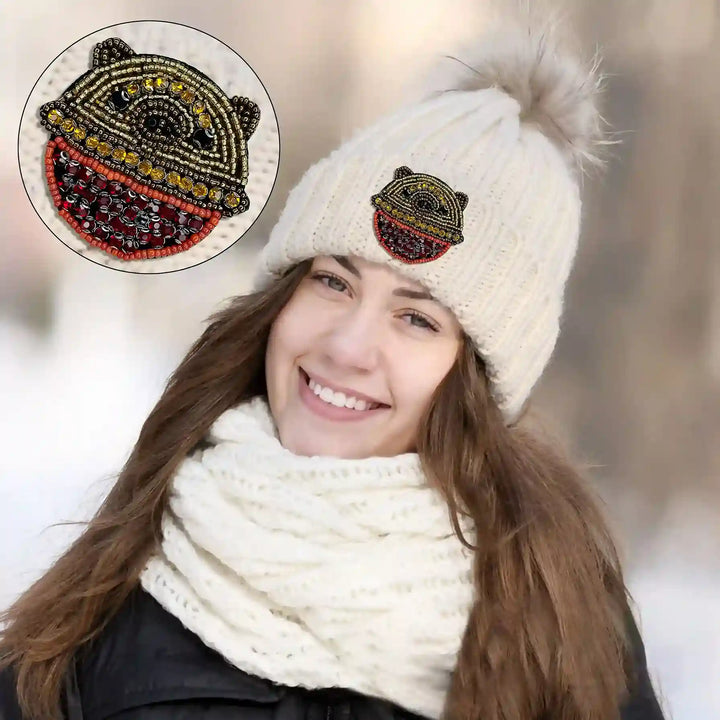 Gold and Red Bear Patch