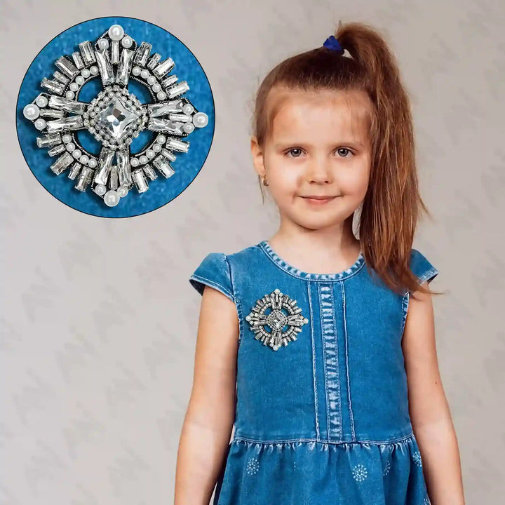 Crystal and Pearl Applique Patch