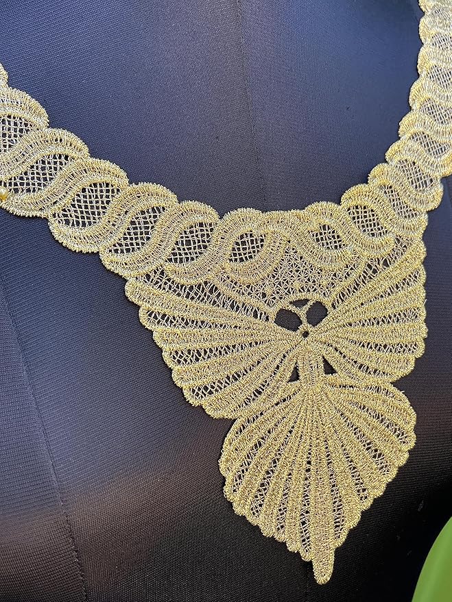 Gilded Golden Butterfly Style Neckline