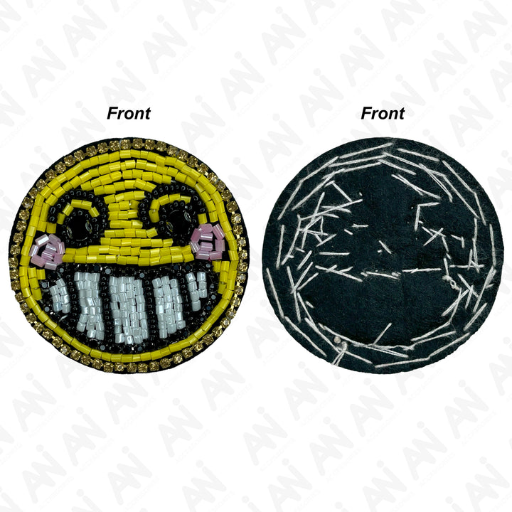 Smiley Face Beaded Patch