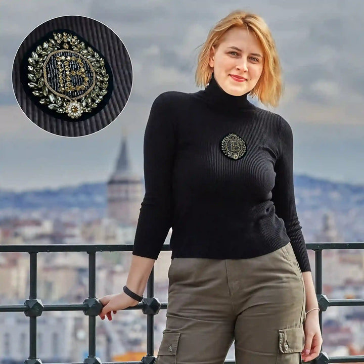 Beaded Laurel Letter Patch