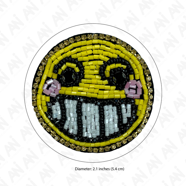 Smiley Face Beaded Patch