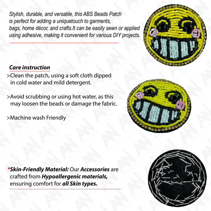 Smiley Face Beaded Patch