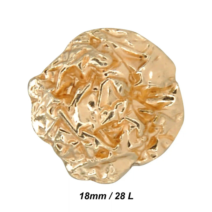 Hammered Style Irregular Metal  Buttons | 15mm & 18mm