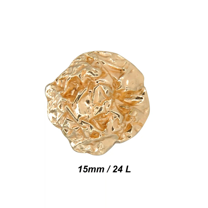 Hammered Style Irregular Metal  Buttons | 15mm & 18mm
