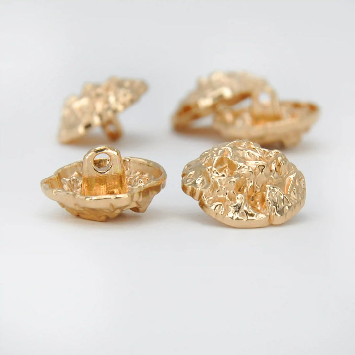 Hammered Style Irregular Metal  Buttons | 15mm & 18mm