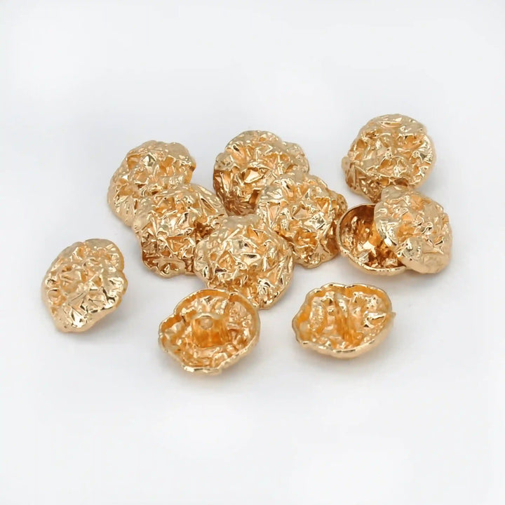 Hammered Style Irregular Metal  Buttons | 15mm & 18mm