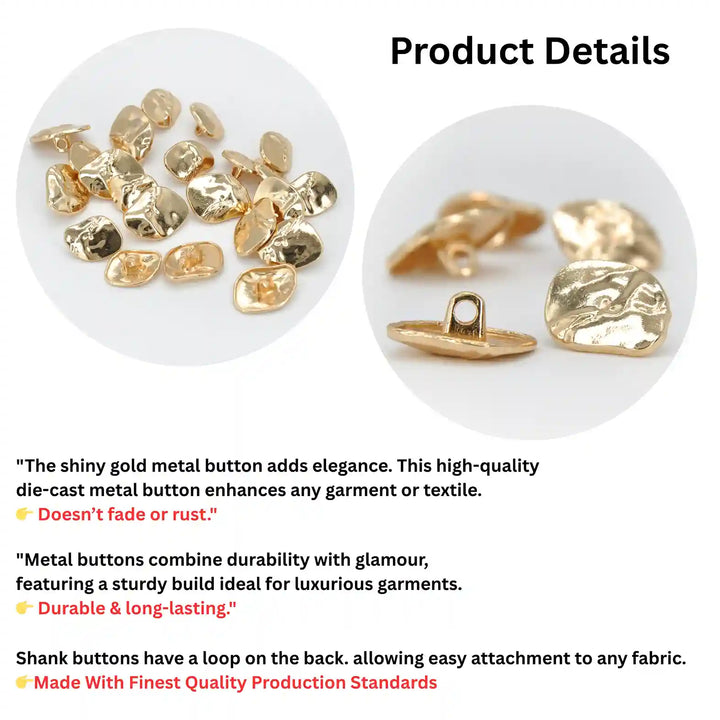 Molten Style Metal Button | 15mm & 18mm