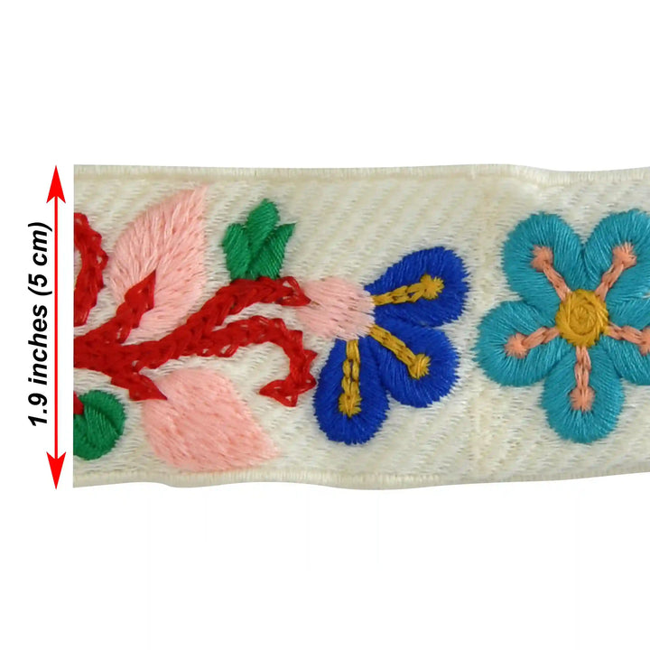 Multicolor Small Flower Crochet Lace Trim | 2 Meters