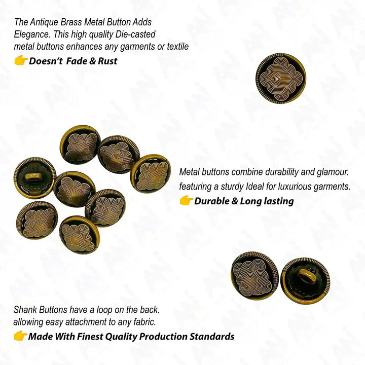 Intricate Line 11mm Shirt Button