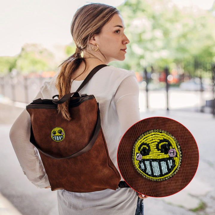 Smiley Face Beaded Patch