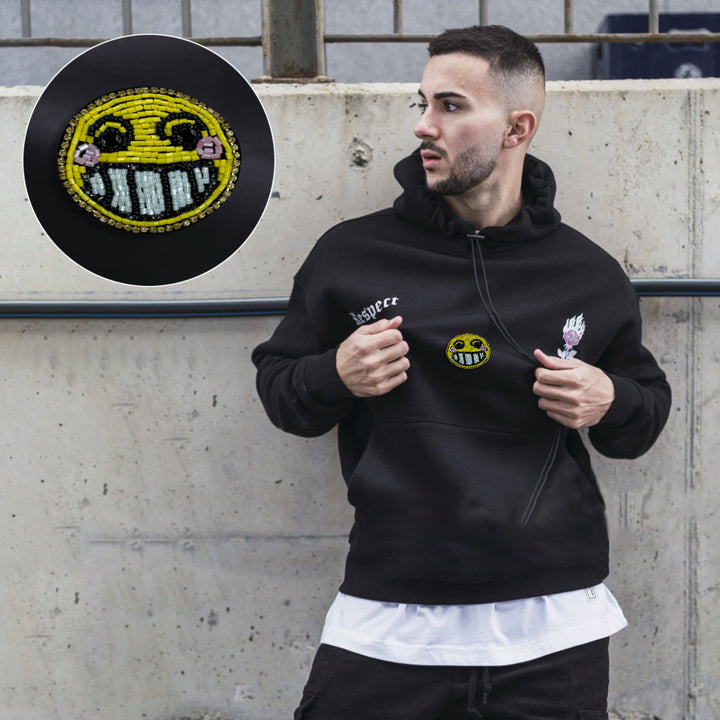 Smiley Face Beaded Patch