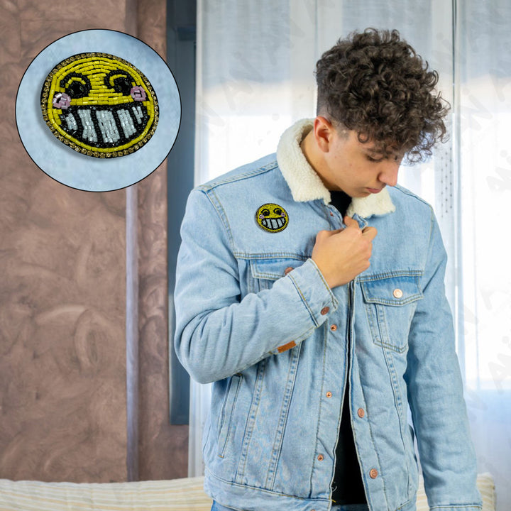 Smiley Face Beaded Patch