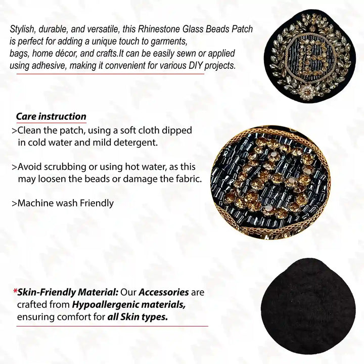 Beaded Laurel Letter Patch