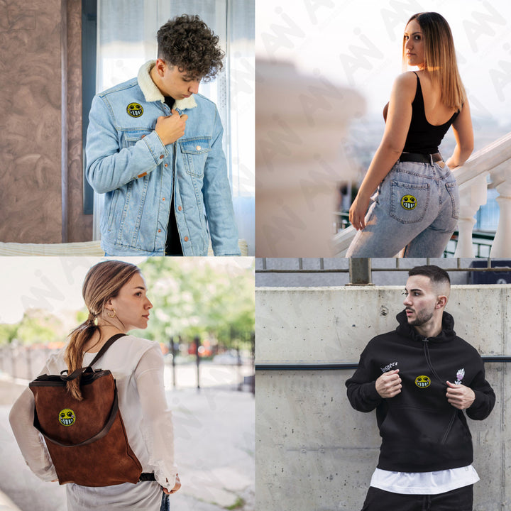 Smiley Face Beaded Patch