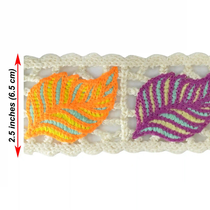 Multicolor Leaf Style Lace | 2 Meter