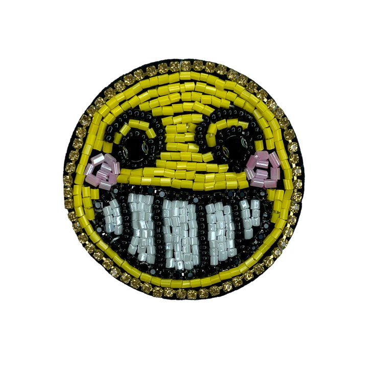 Smiley Face Beaded Patch