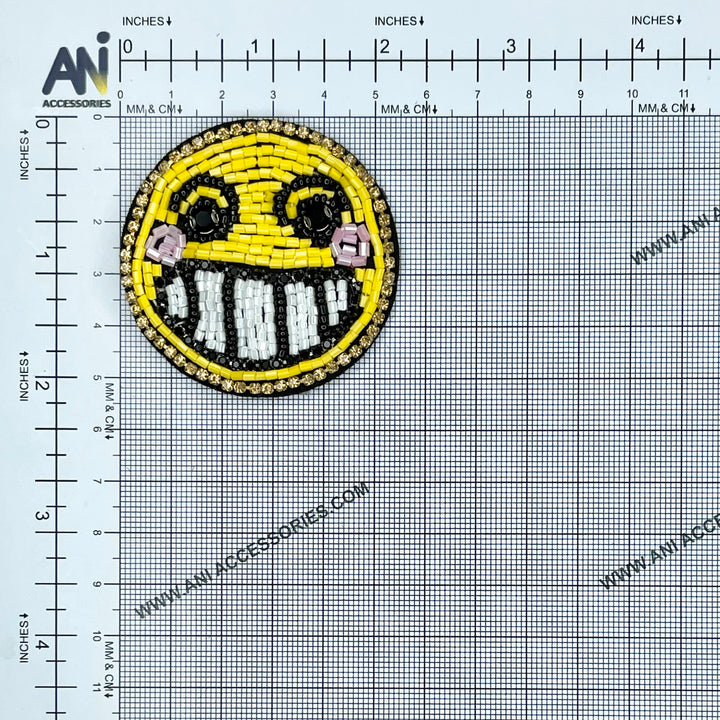 Smiley Face Beaded Patch
