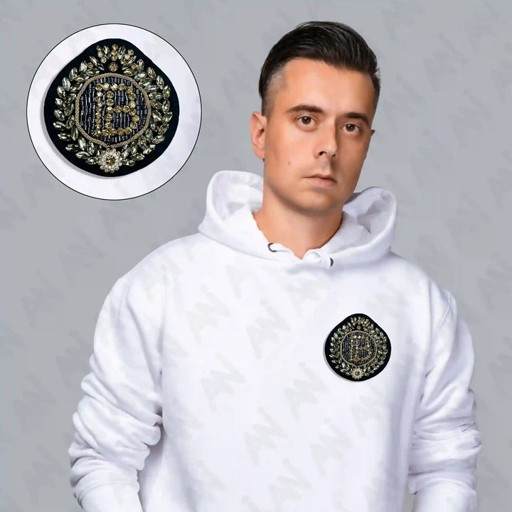 Beaded Laurel Letter Patch