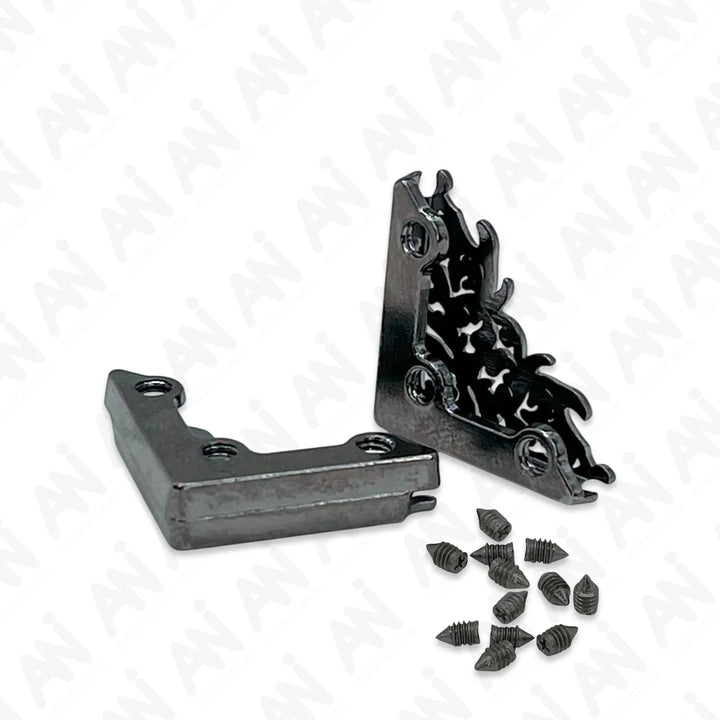 Ani Accessories |  2 piece of black framed  collar tips with screw