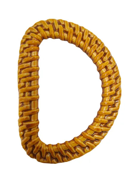 Buy Now Ani Accessories D-Shape imitation raffia Adjustable buckle in a white background to show details of the buckle.