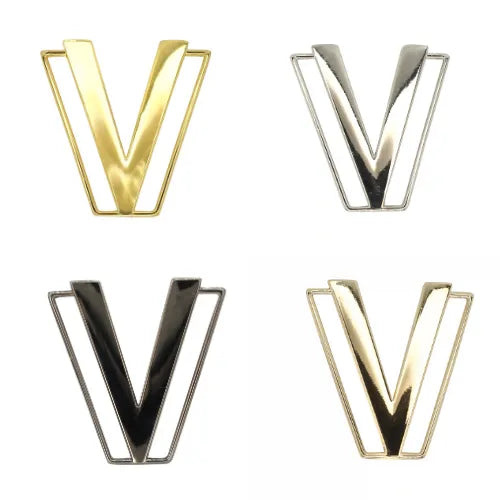 Buy now Ani Accessories Geometric V Buckle  in 4 color  with a zooming image in the white background.