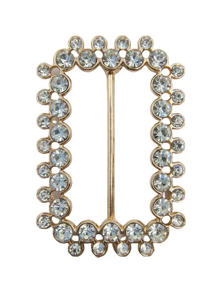 Buy Now Ani Accessories Gold-Tone Metal Buckle with Rhine Stones   zooming image in the white background.